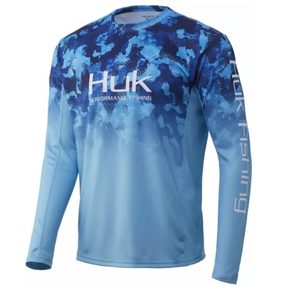 Huk Men's Icon X KC Refraction Camo Fade Performance Shirt San Sal Fishing NWT!!